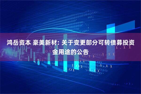 鸿岳资本 豪美新材: 关于变更部分可转债募投资金用途的公告
